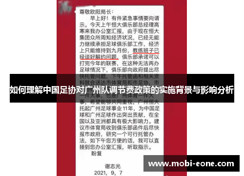 如何理解中国足协对广州队调节费政策的实施背景与影响分析